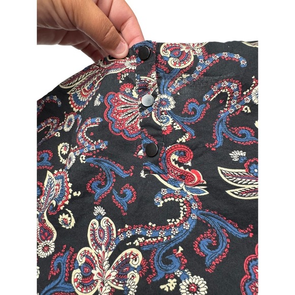 Ba&sh Rym Blouse Paisley black blue red Buttons Career Small - Picture 6 of 7